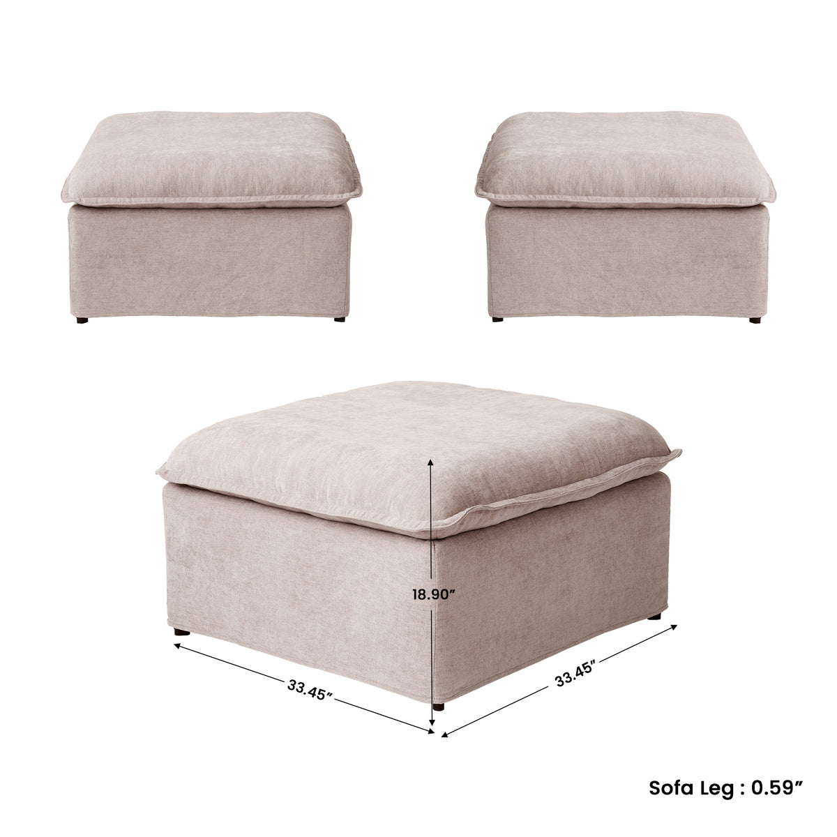 Modern Linen-Look Modular Sectional with Reversible Chaise