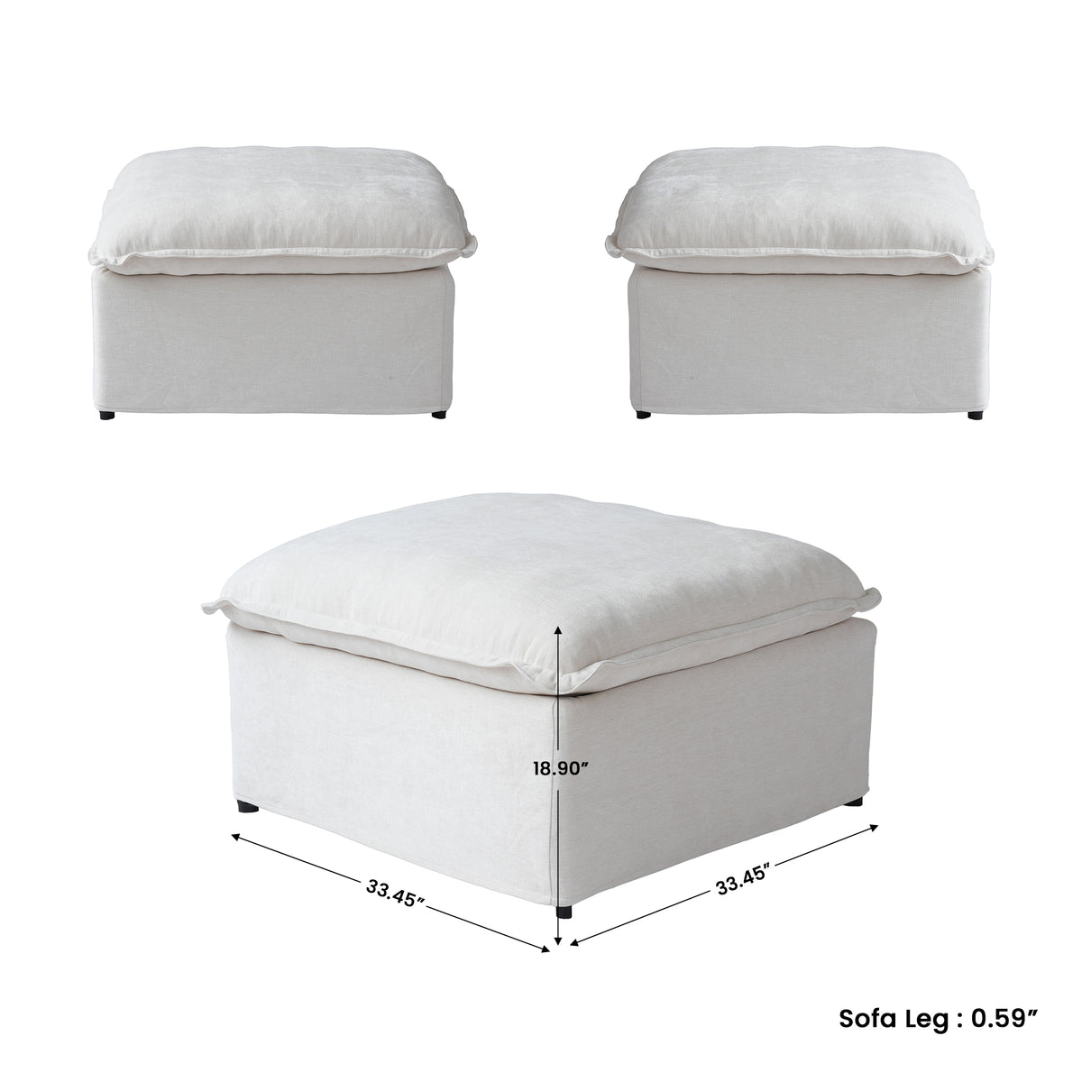 Modern Linen-Look Modular Sectional with Reversible Chaise