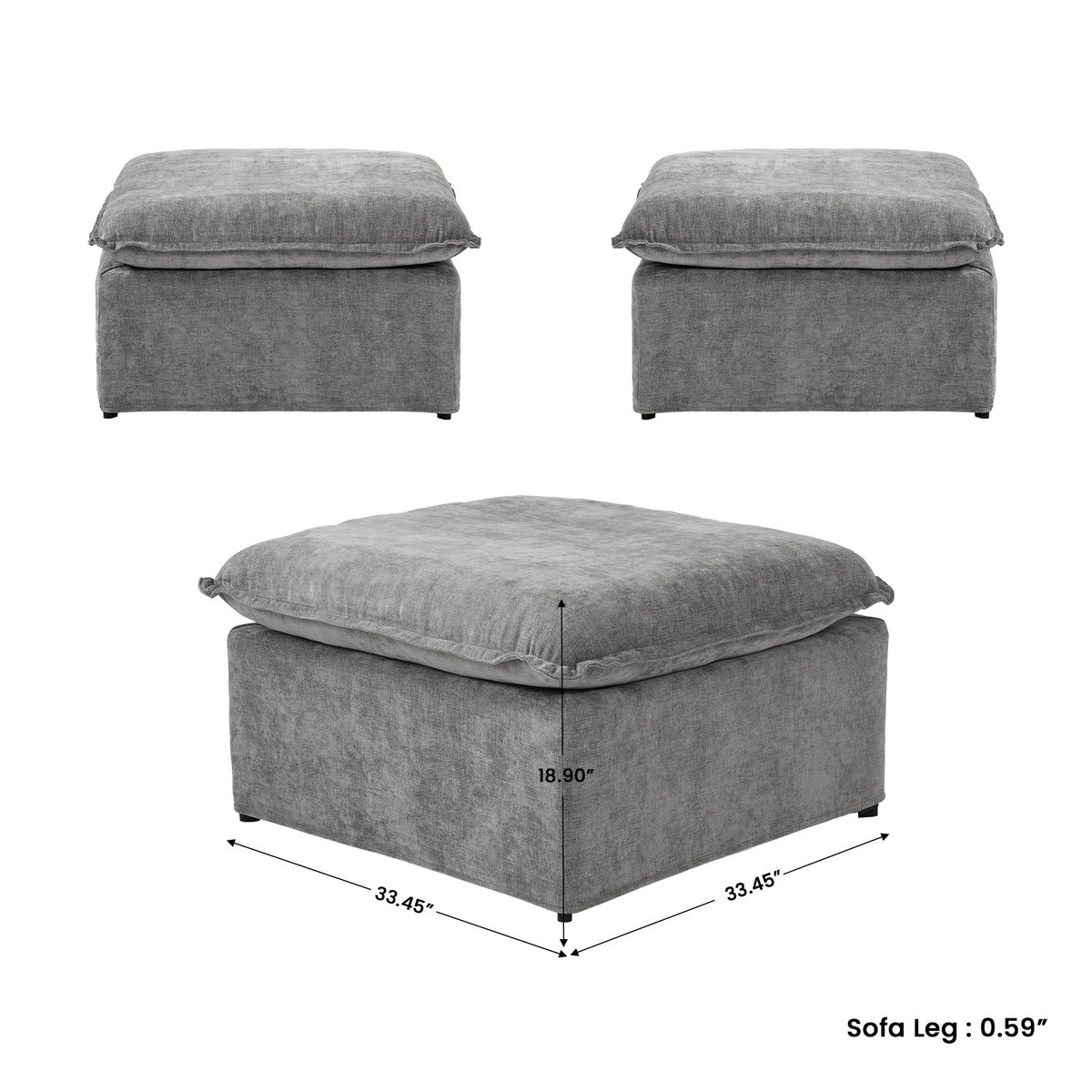 Modern Linen-Look Modular Sectional with Reversible Chaise