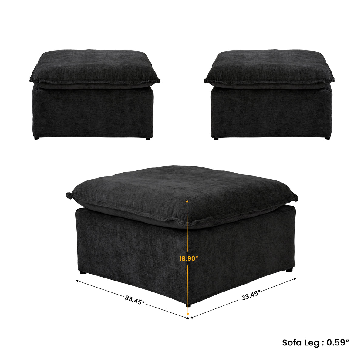 Modern Linen-Look Modular Sectional with Reversible Chaise