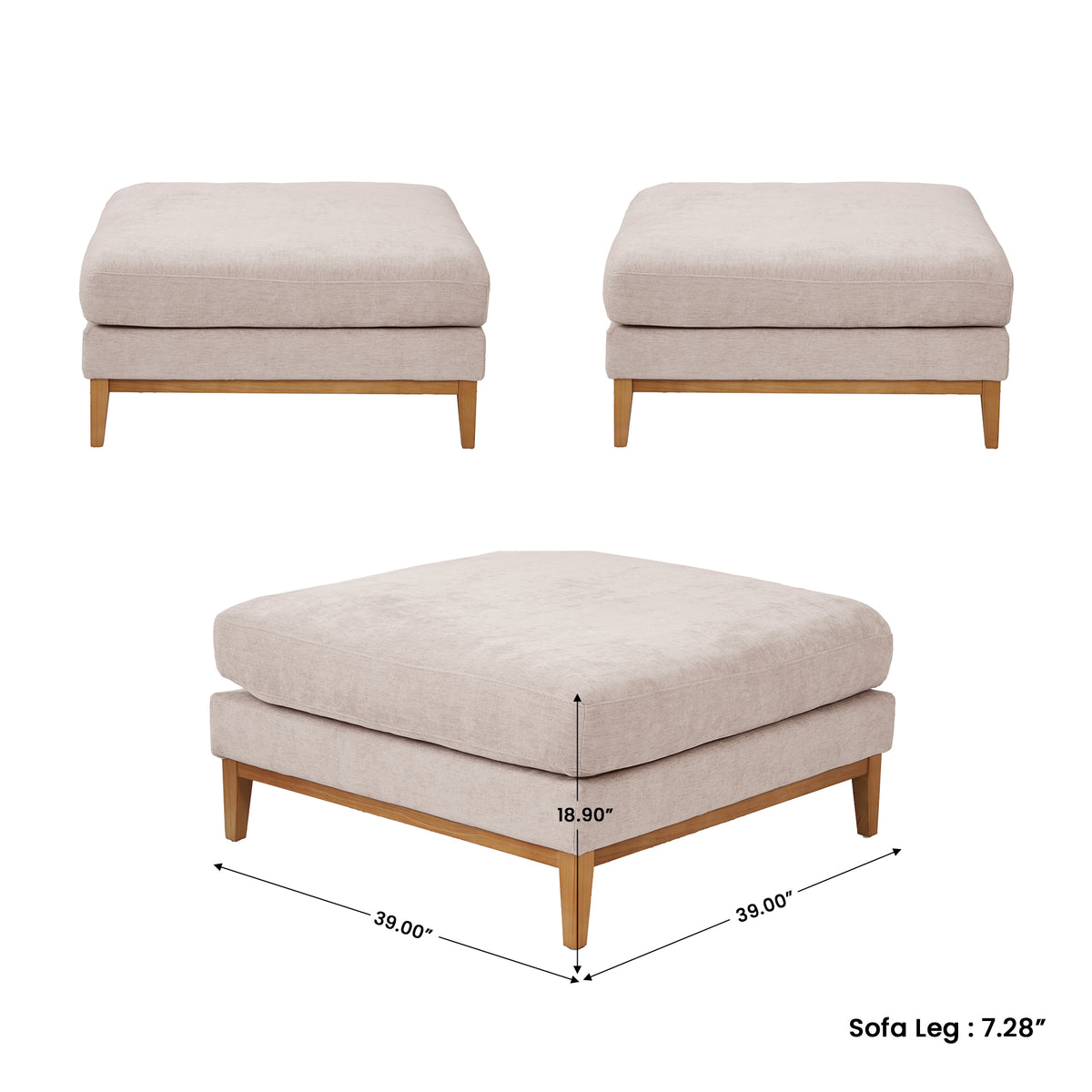 Modern Linen-Look L-Shaped Sectional