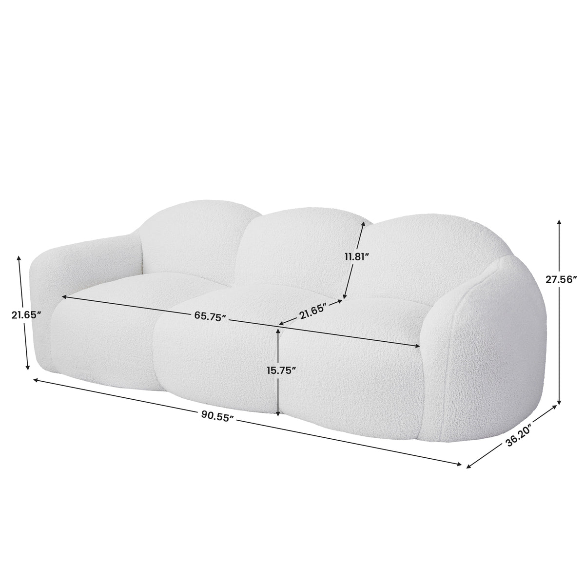 Cloud Teddy Sofa, White, Pink, Blue or Black