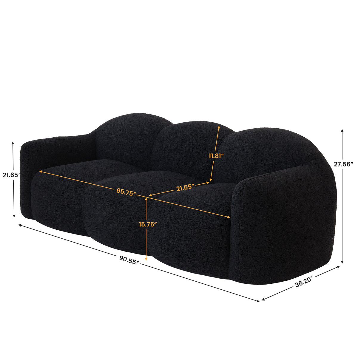 Cloud Teddy Sofa, White, Pink, Blue or Black