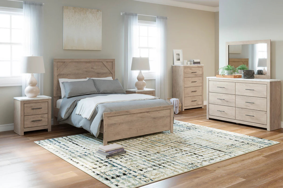 Senniberg Light Brown/White Youth Panel Bedroom Set