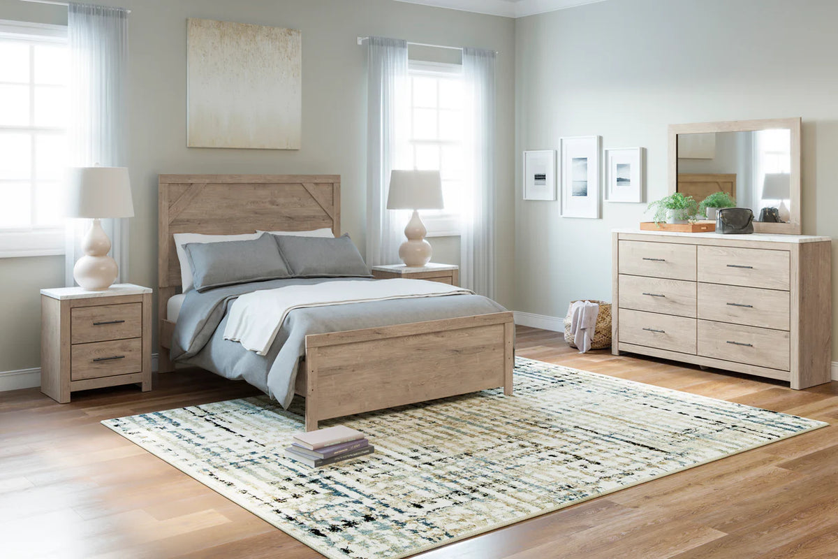Senniberg Light Brown/White Youth Panel Bedroom Set