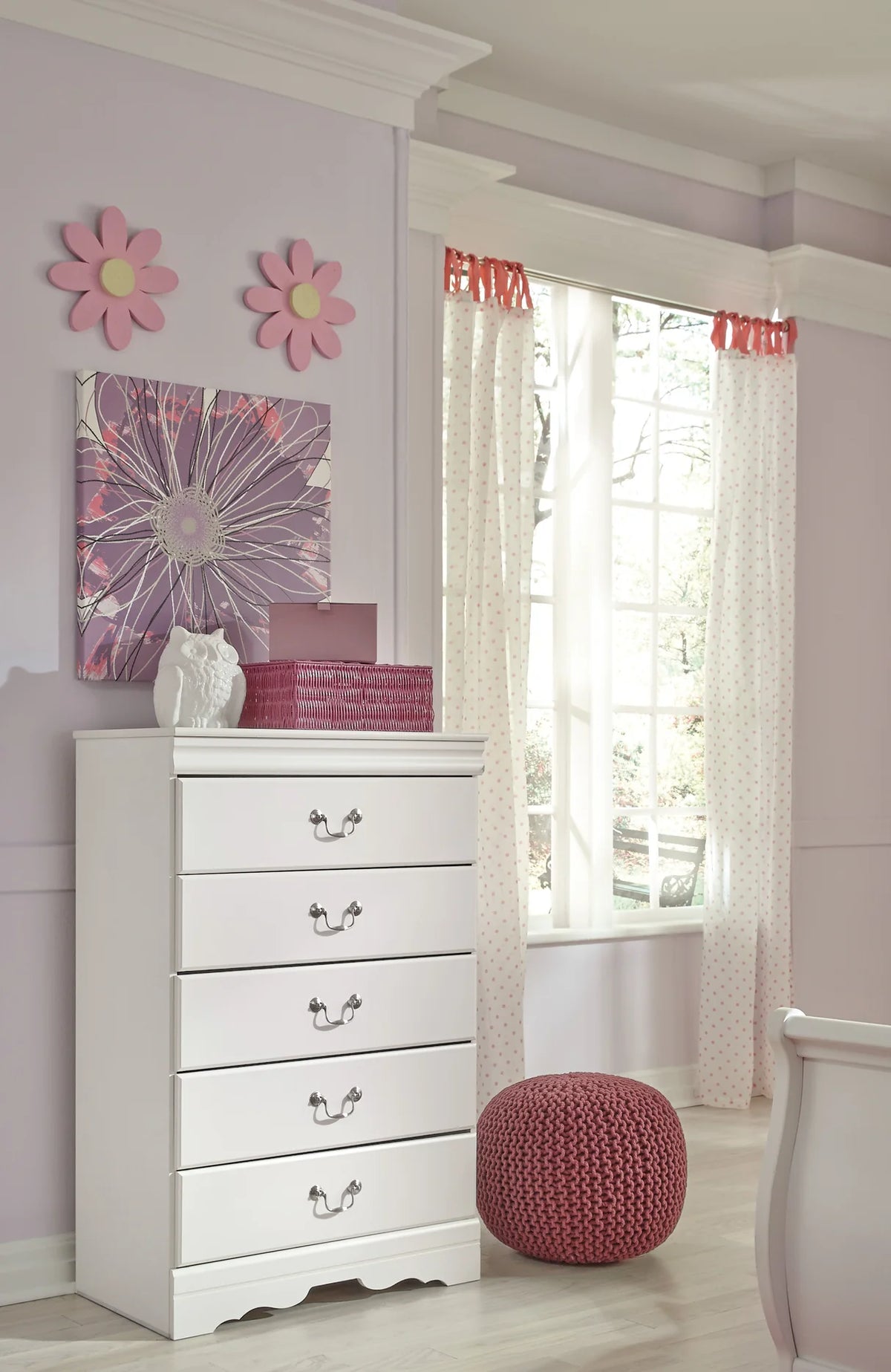 Anarasia White Youth Sleigh Bedroom Set