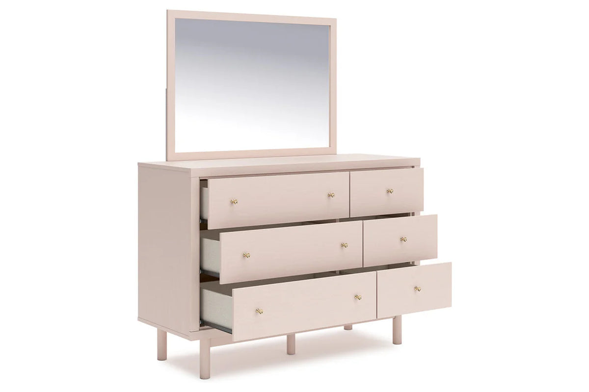 Wistenpine Blush Upholstered Youth Storage Platform Bedroom Set with 2 Drawers