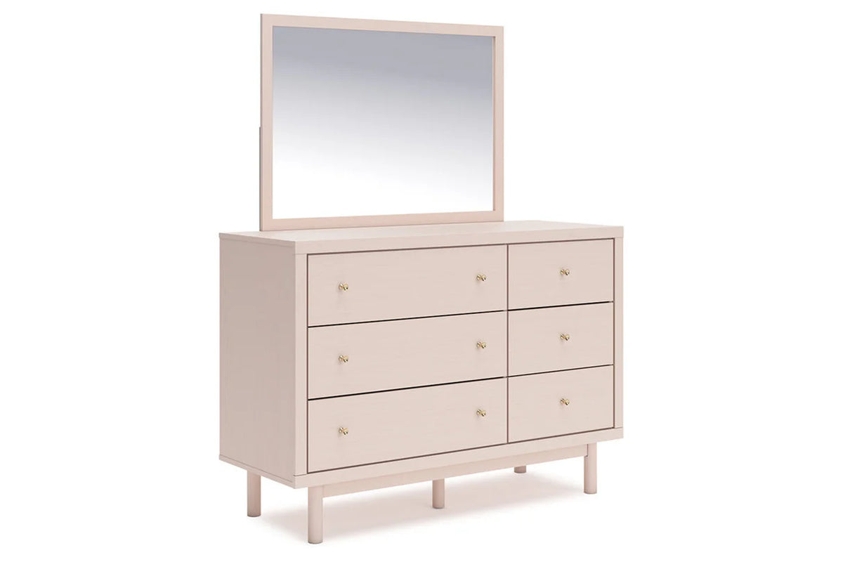 Wistenpine Blush Upholstered Youth Storage Platform Bedroom Set with 2 Drawers