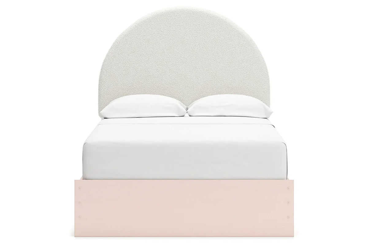 Wistenpine Blush Upholstered Youth Storage Platform Bedroom Set with 2 Drawers