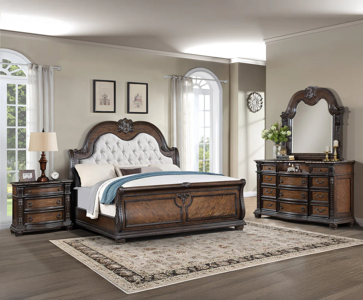 Stanley Upholstered Sleigh Bedroom Set