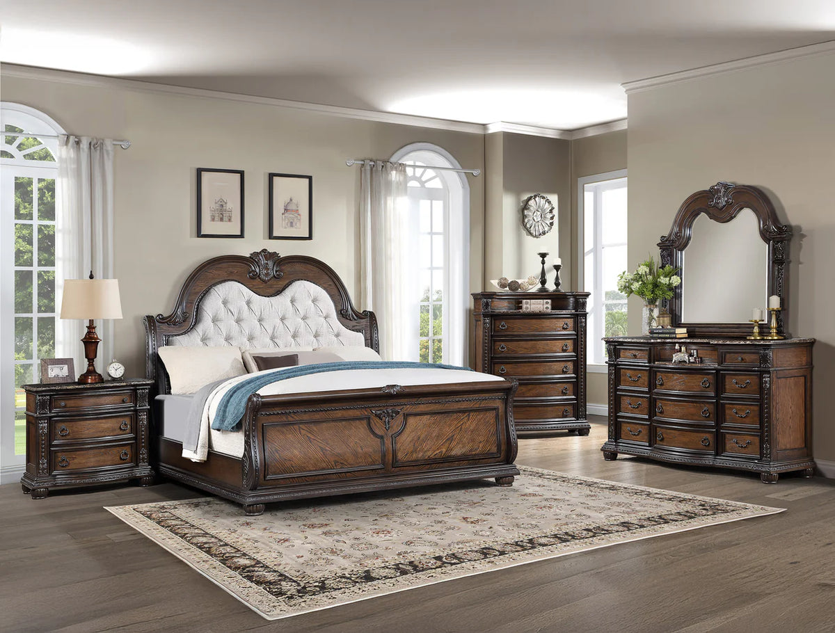 Stanley Upholstered Sleigh Bedroom Set