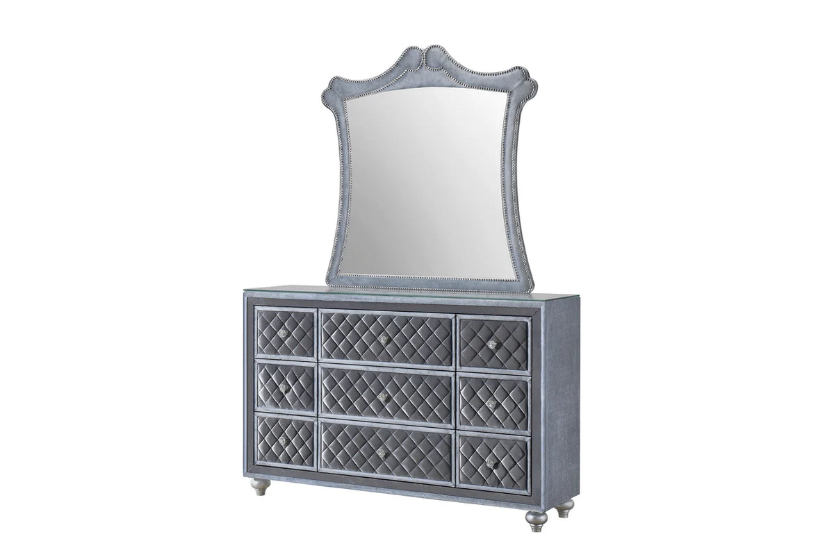 Juego de dormitorio Cameo con panel tapizado