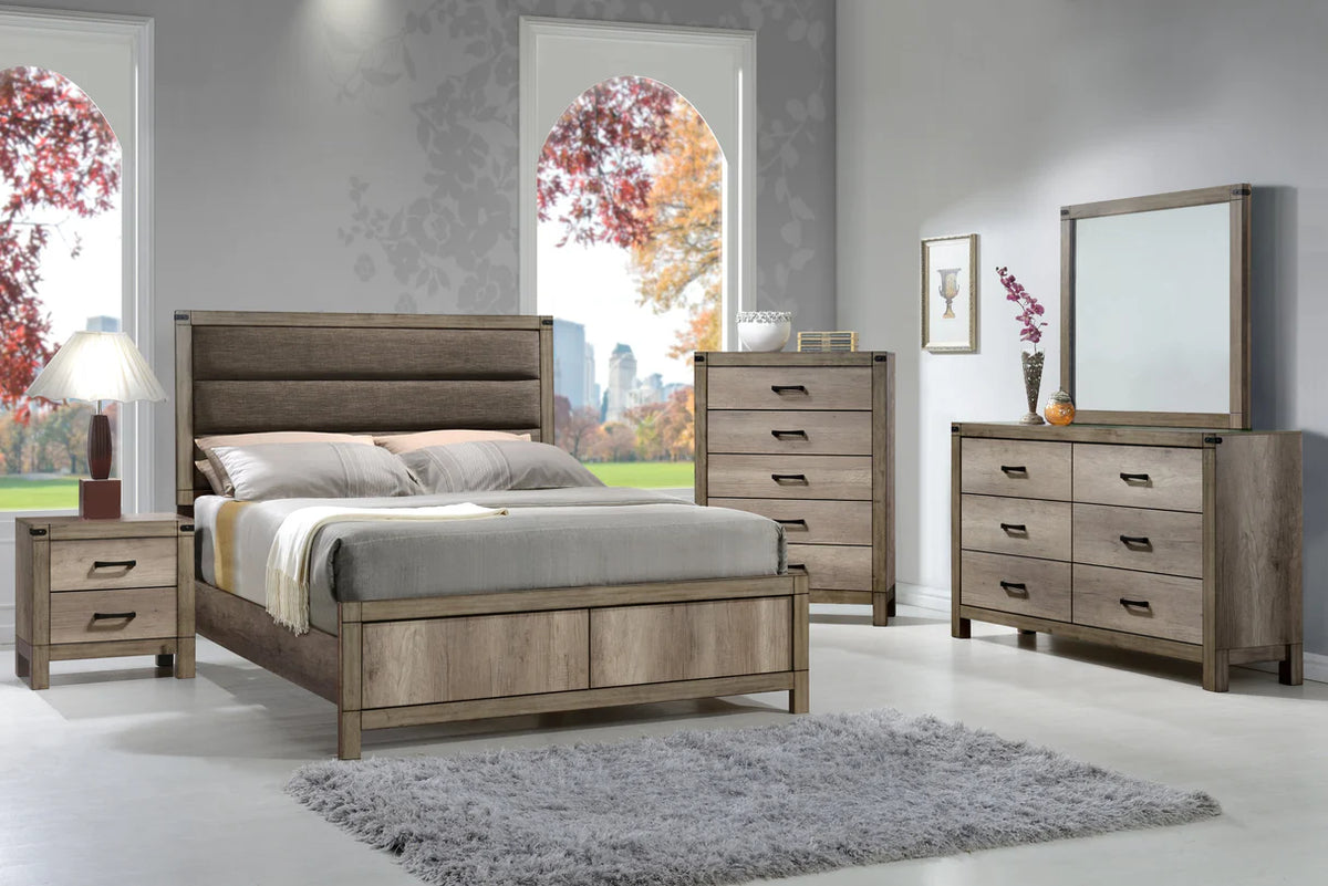 Dormitorio Matteo Melamine con Panel Tapizado