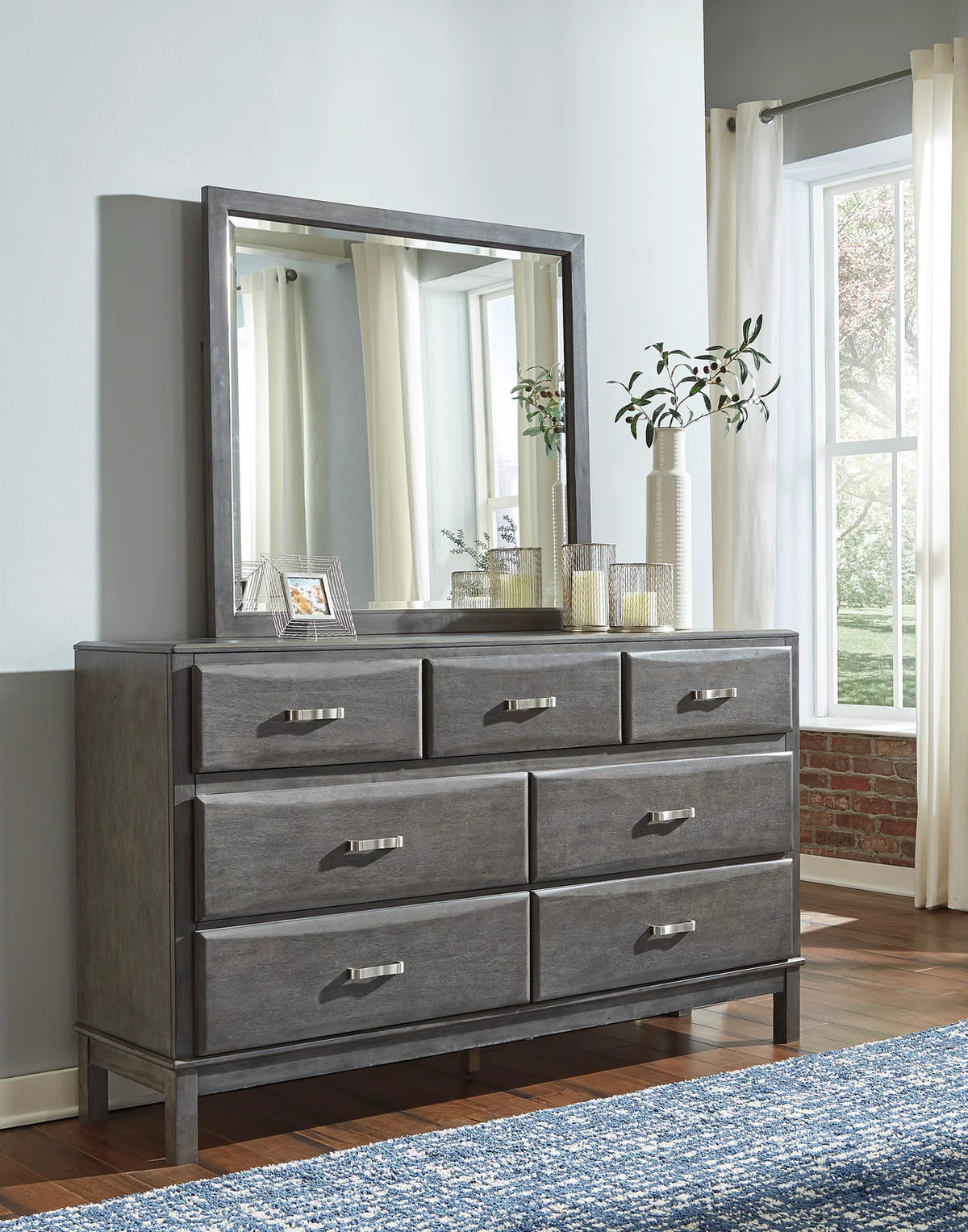 Caitbrook Gray Bookcase Storage Youth Platform Bedroom Set