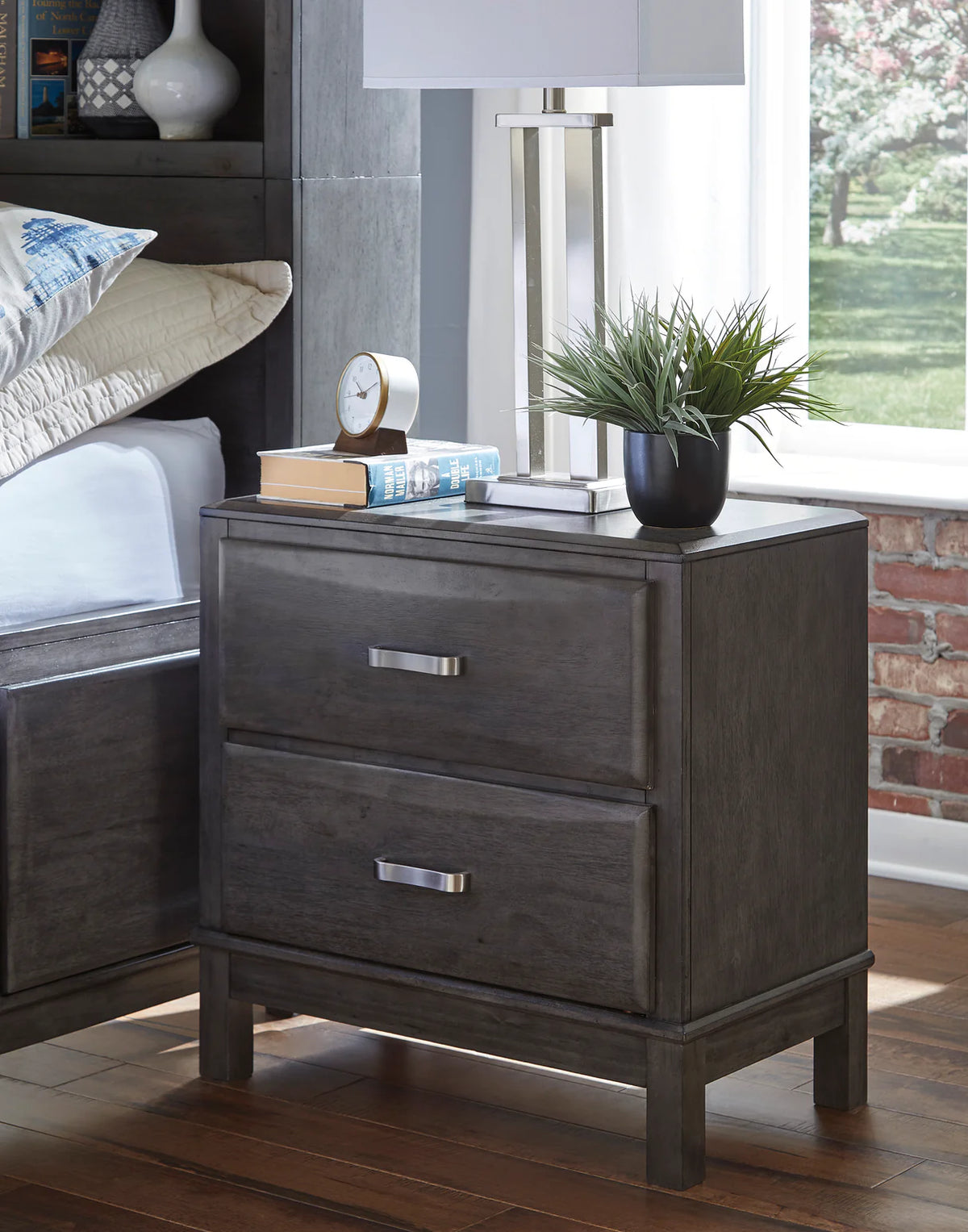 Caitbrook Gray Bookcase Storage Youth Platform Bedroom Set