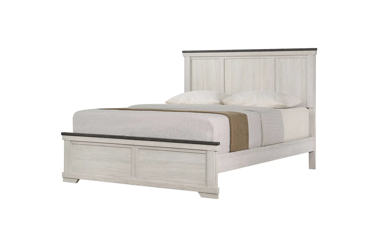 Juego de dormitorio Leighton de paneles en crema y marrón