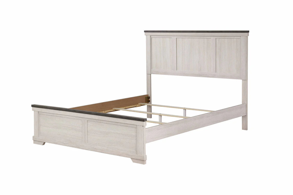Juego de dormitorio Leighton de paneles en crema y marrón