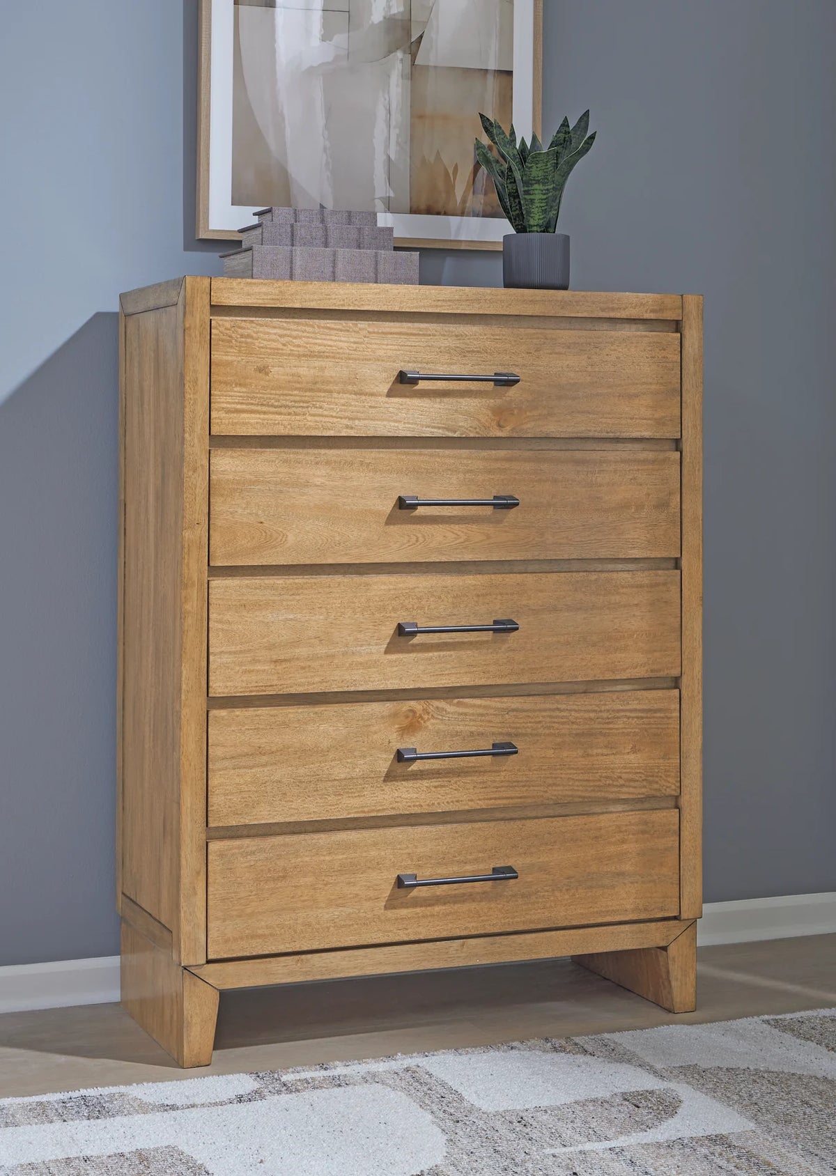 Sherbana Light Brown Platform Bedroom Set