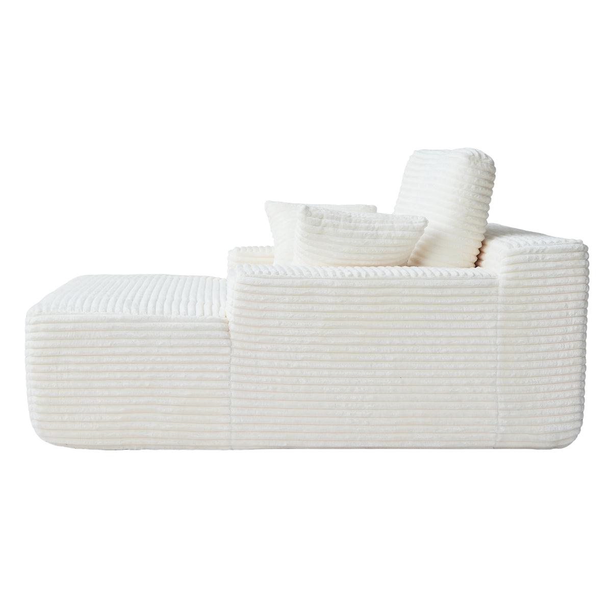 Corduroy Chaise Lounge Chair with Pillows