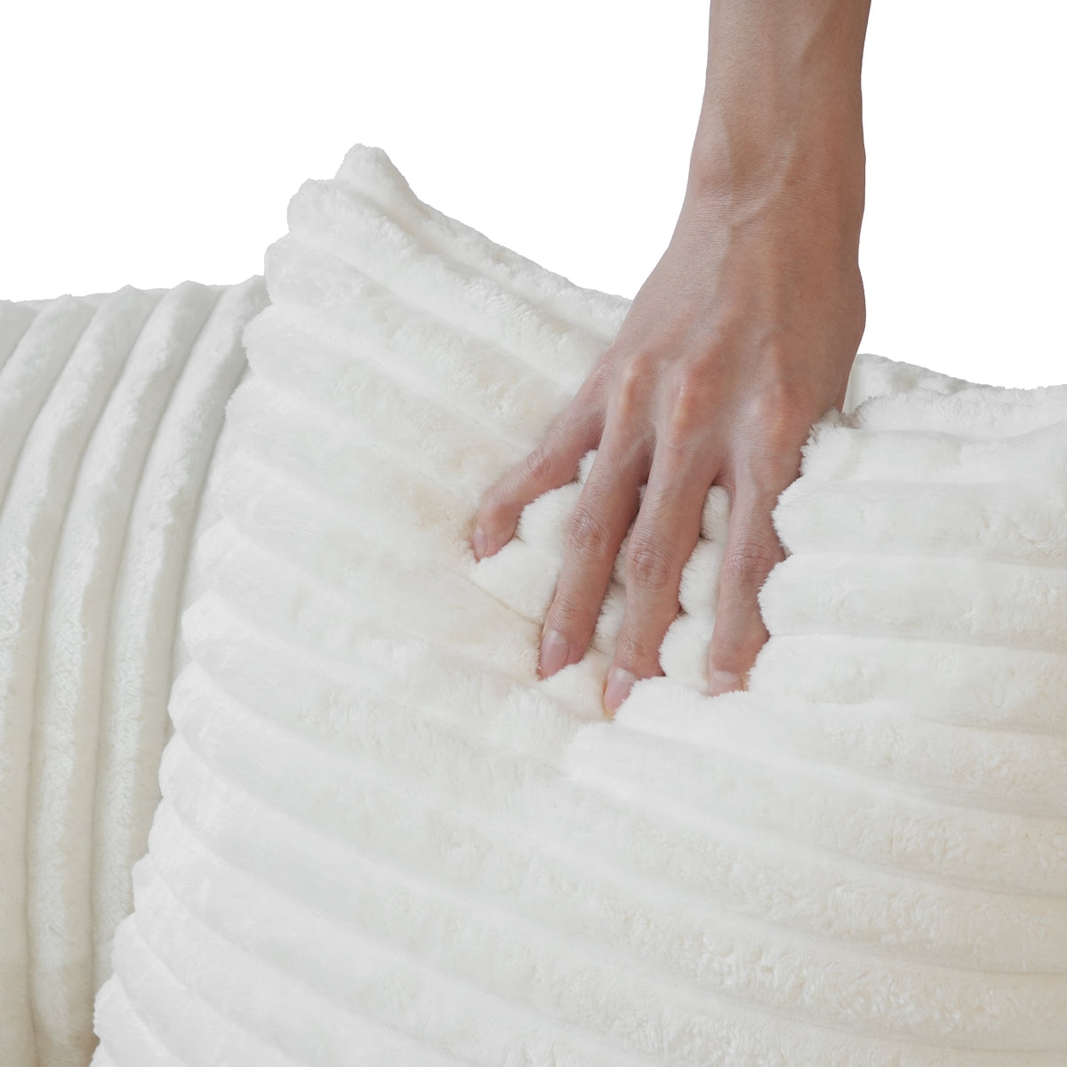 Contemporary Round Corduroy Accent Chair with Pillows