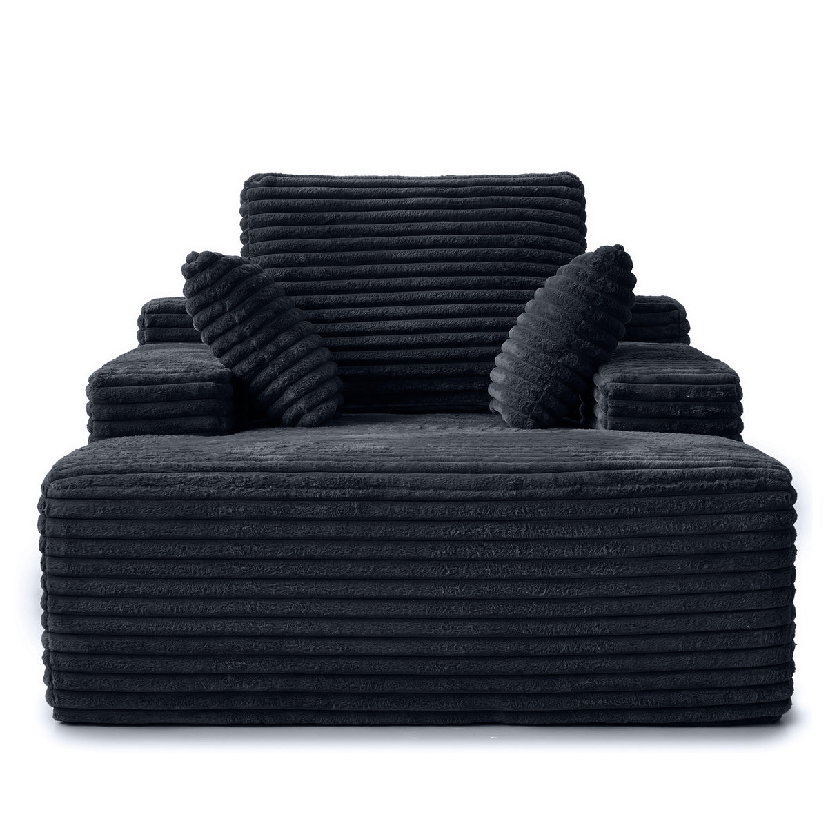 Corduroy Chaise Lounge Chair with Pillows