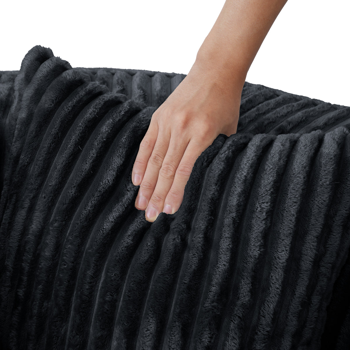 Contemporary Round Corduroy Accent Chair with Pillows
