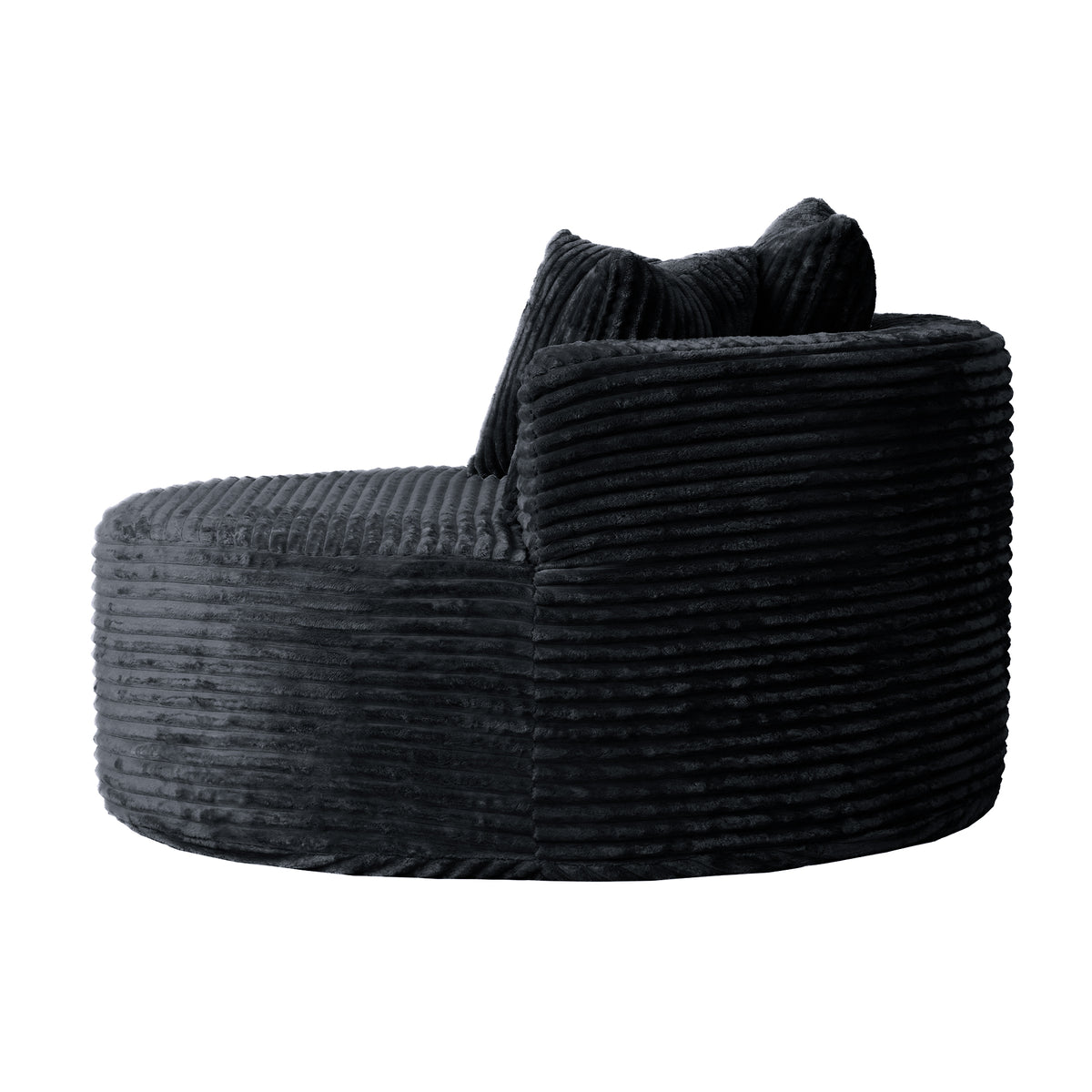Contemporary Round Corduroy Accent Chair with Pillows