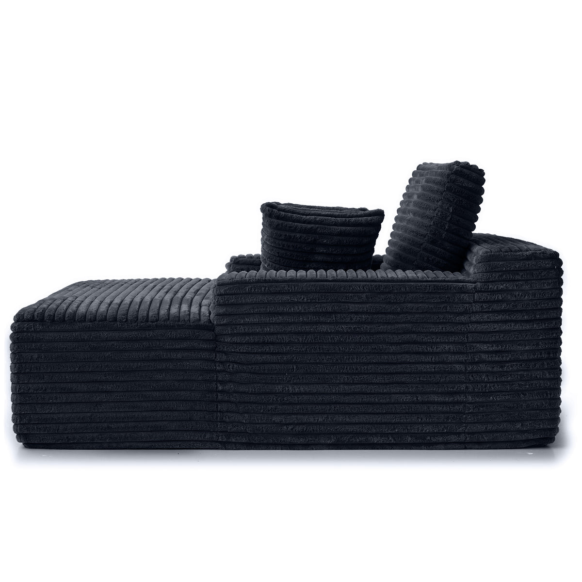 Corduroy Chaise Lounge Chair with Pillows