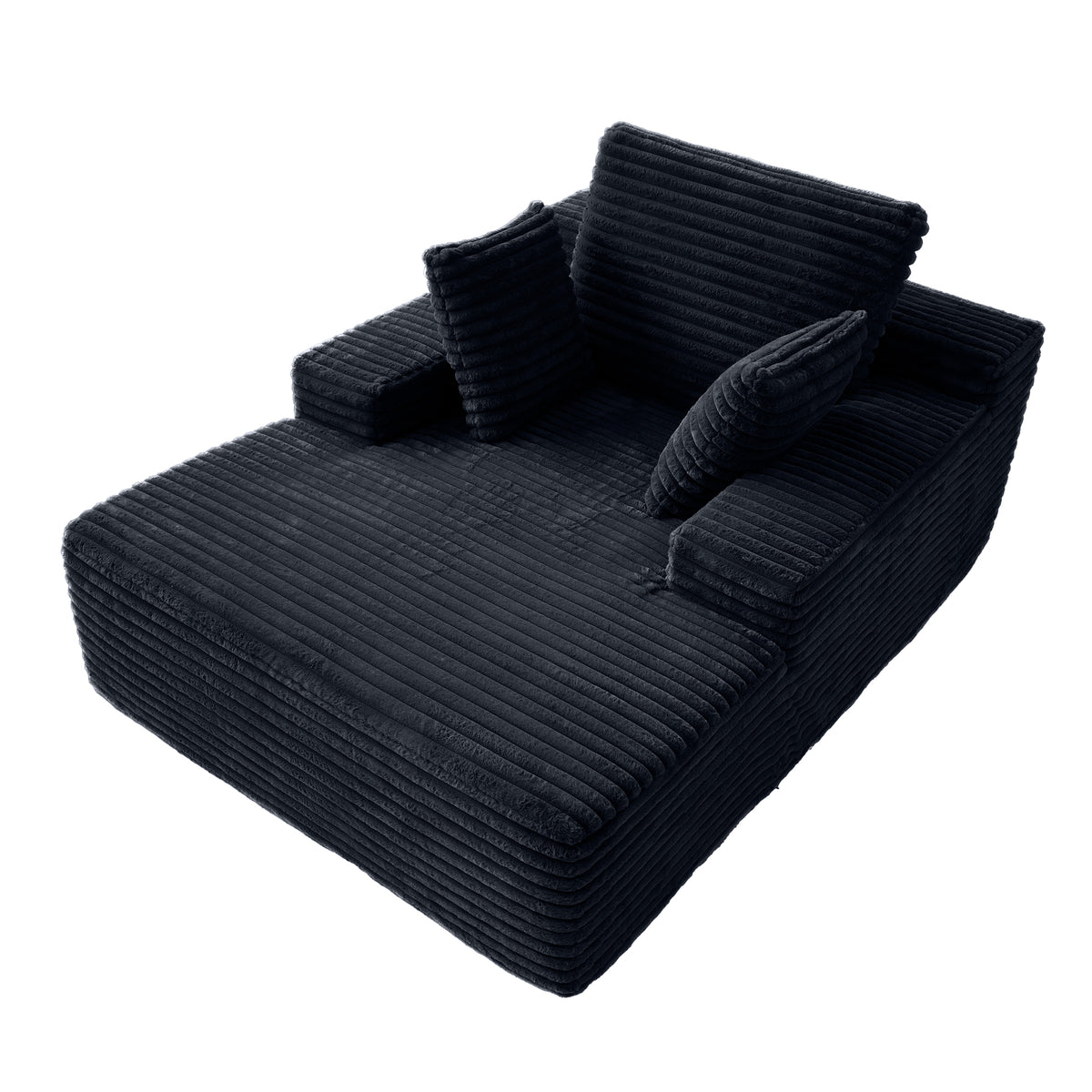 Corduroy Chaise Lounge Chair with Pillows
