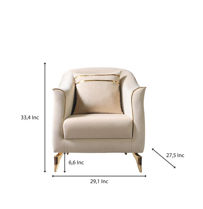 Belinda Velvet Accent Chair, Gray or Ivory