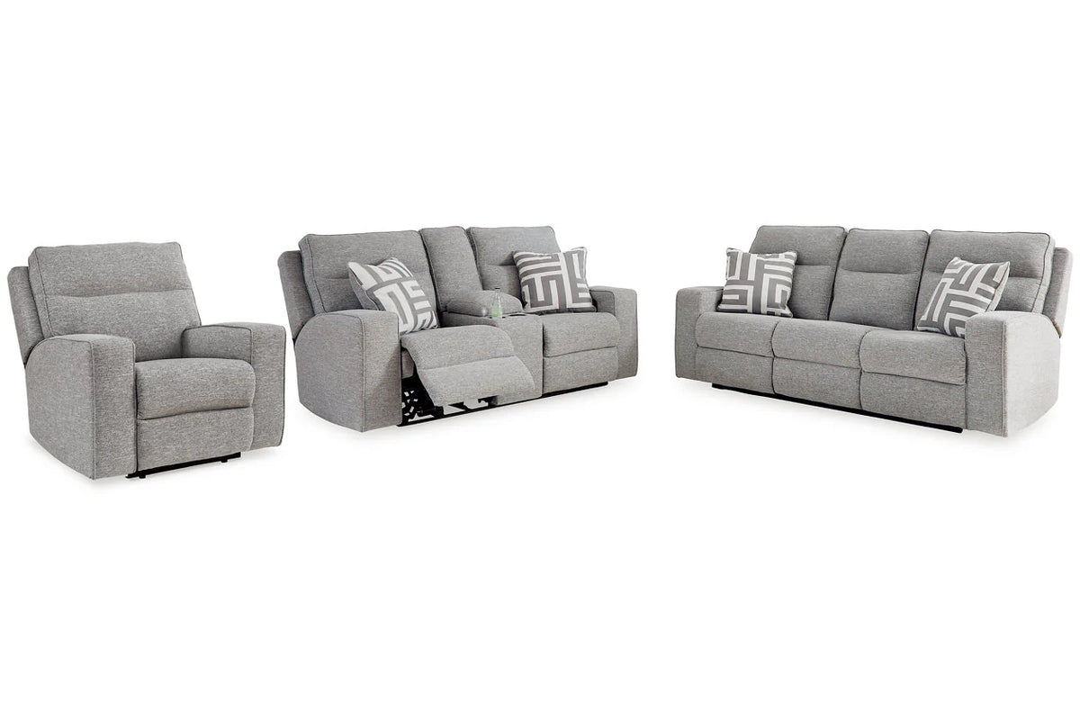 Biscoe Pewter 3-Piece Power Reclining Set or Seats