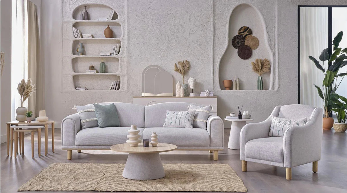 Boheems Cream Sofa & Loveseat