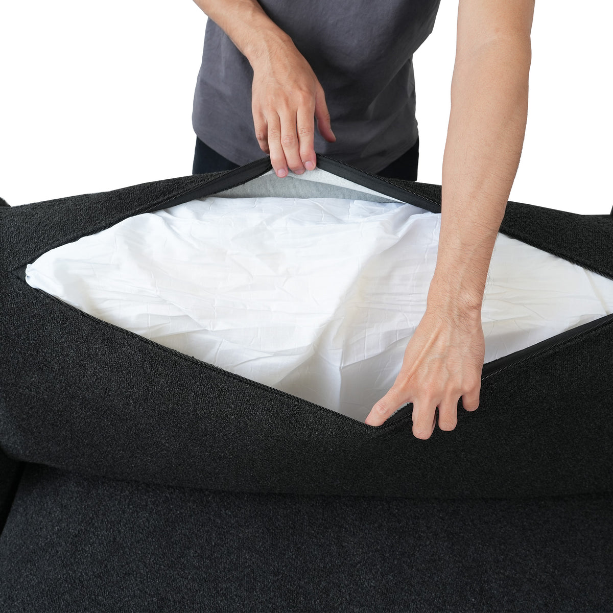 Modern Bouclé L-Shaped Sectional with Reversible Chaise