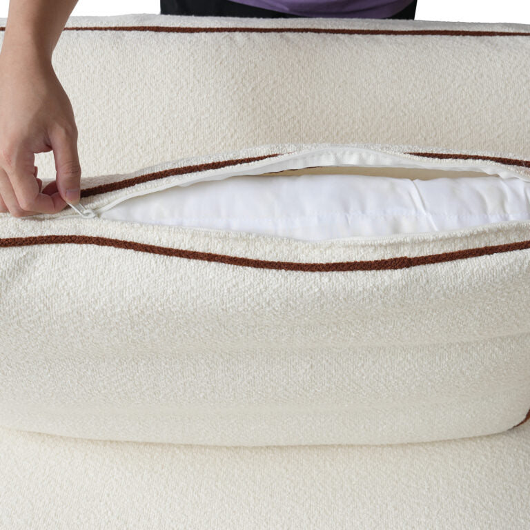 Modern Bouclé Modular Sectional with Reversible Chaise