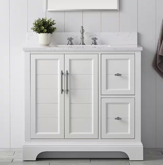 Chambery 36 in. Bathroom Vanity with Engineered Marble Top