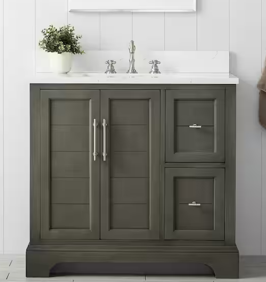 Chambery 36 in. Bathroom Vanity with Engineered Marble Top