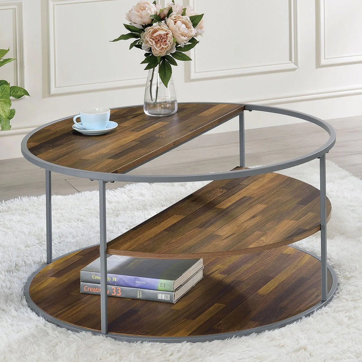 Orrin Brown Round Coffee Table