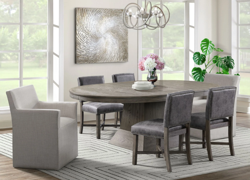 Collins Weathered Gray Dining Table & Seating Options