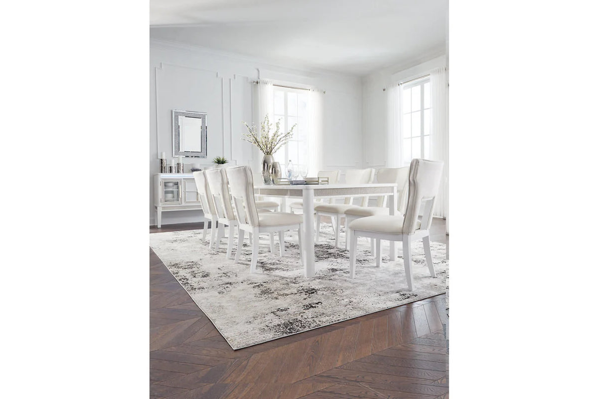 Chalanna White Dining Table & 8 Chairs
