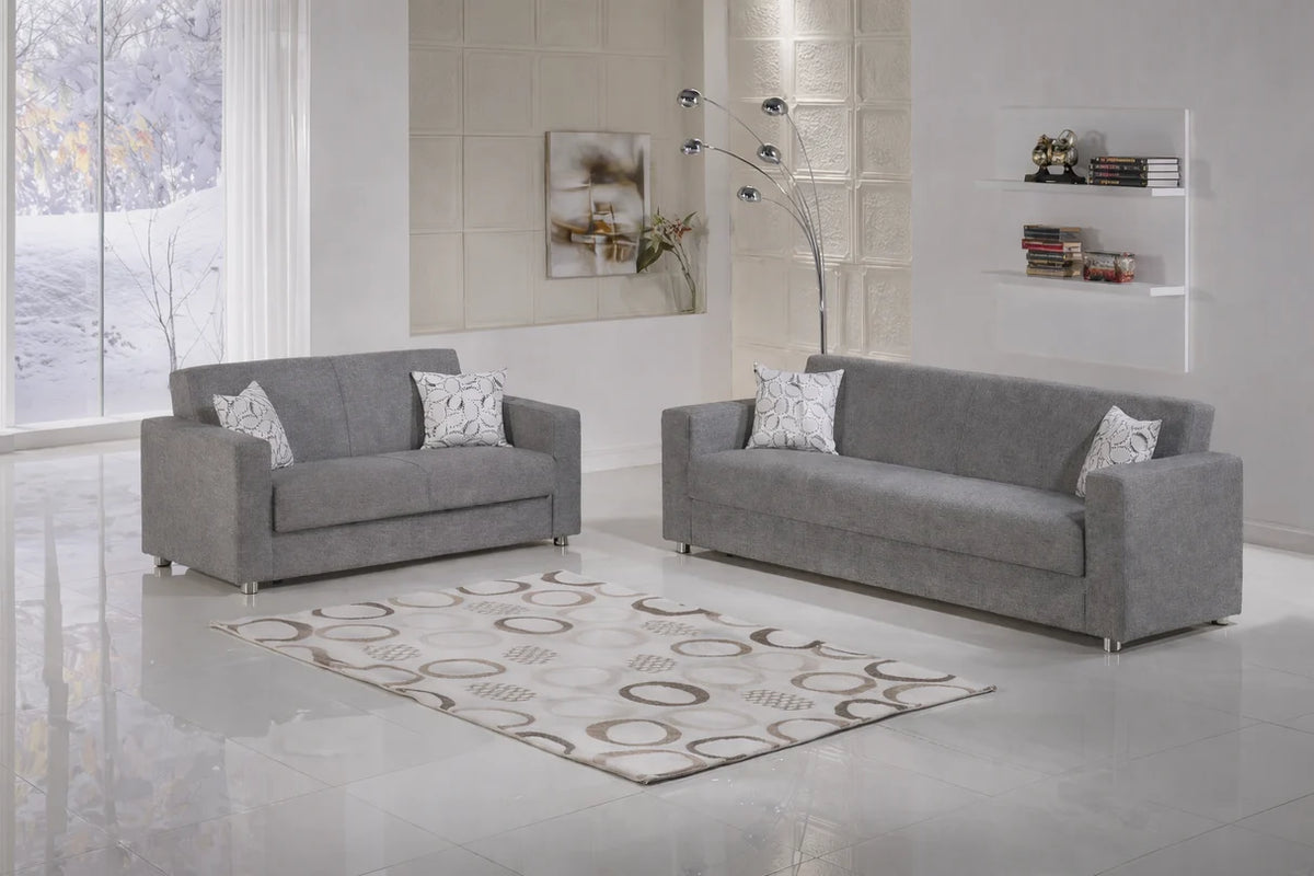 Tokyo Diego Gray Sofa & Loveseat Set