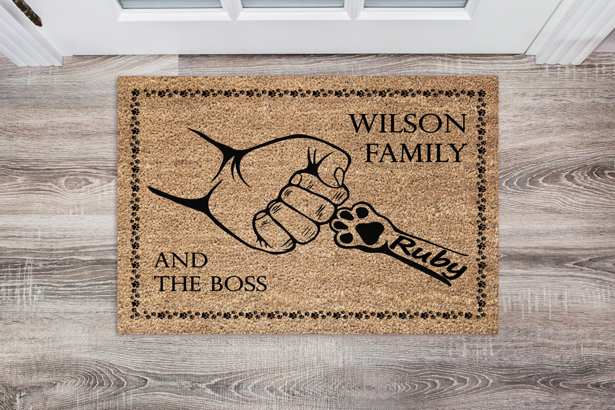 Custom Dog Family Name Doormat