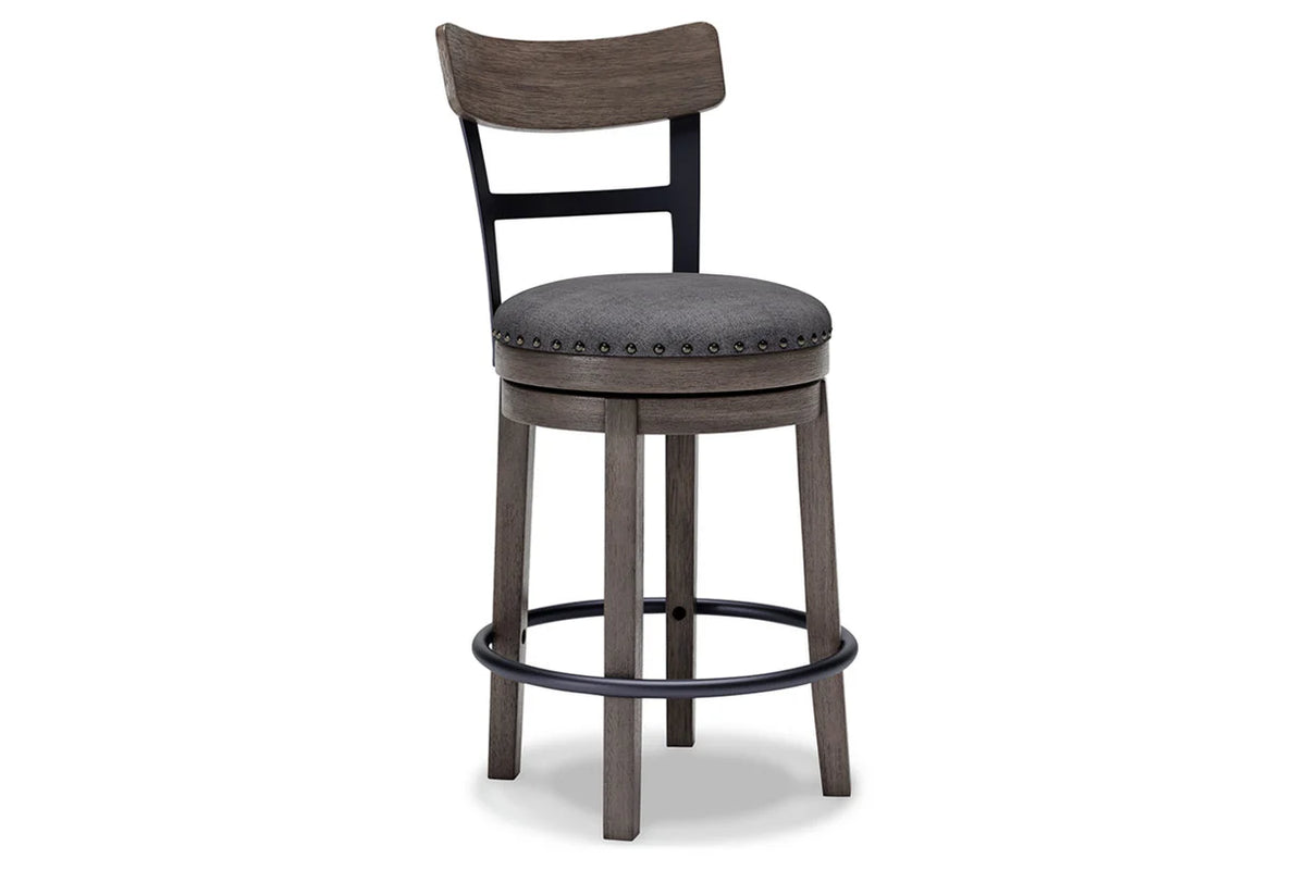 Caitbrook Gray Swivel Counter Height Barstool