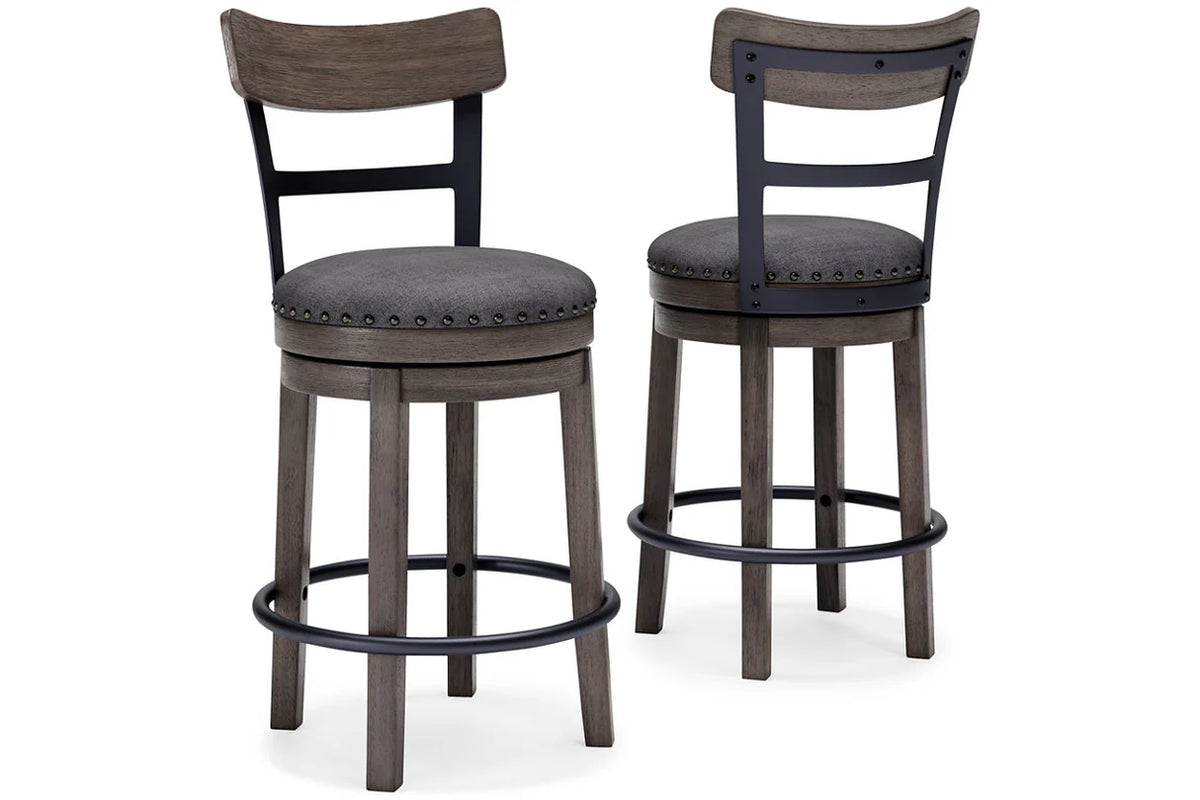 Caitbrook Gray Swivel Counter Height Barstool