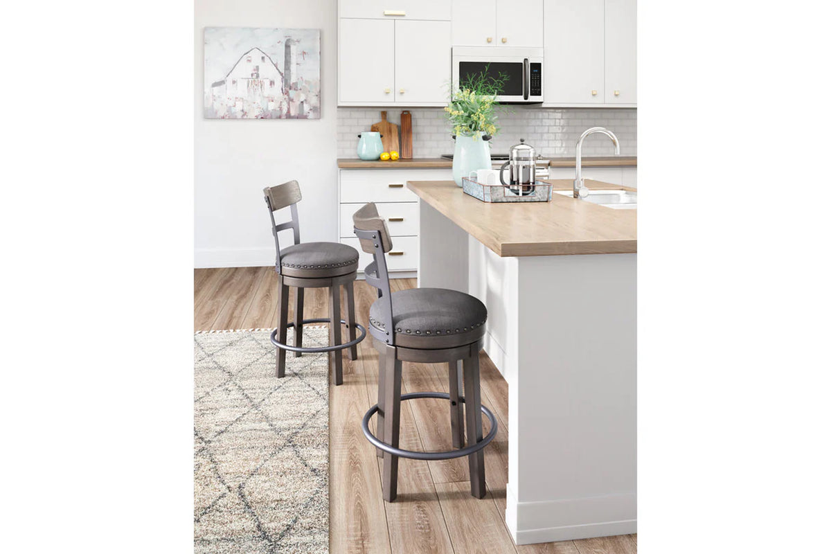 Caitbrook Gray Swivel Counter Height Barstool