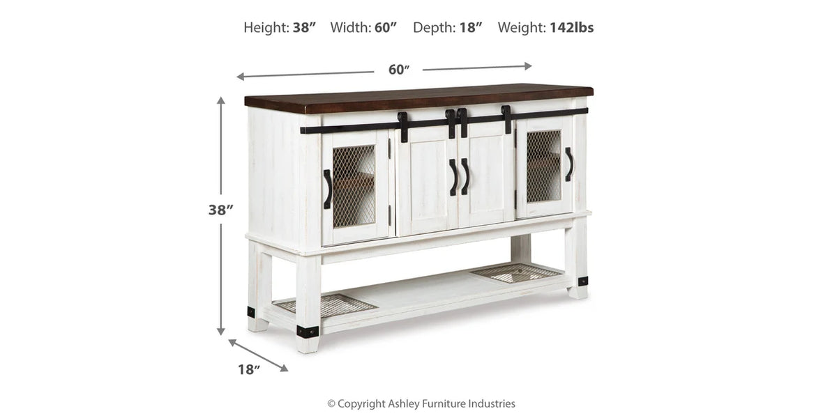 Valebeck White & Brown Dining Server
