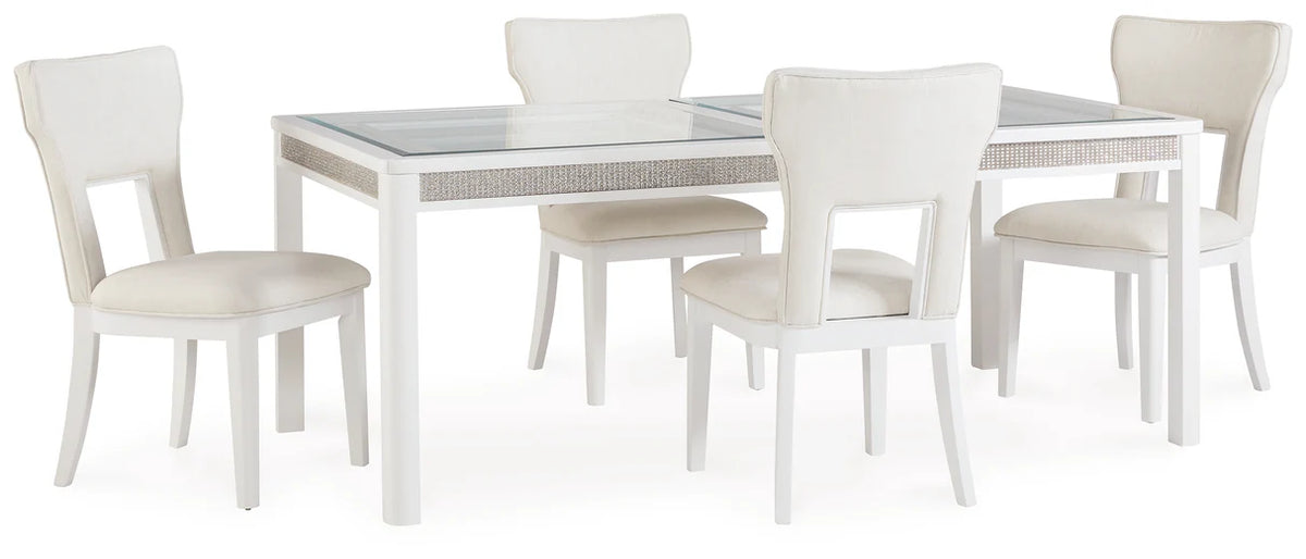 Chalanna White Dining Table & 8 Chairs