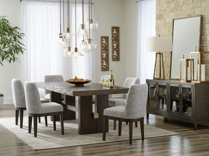Juego de comedor extensible Burkhaus marrón oscuro