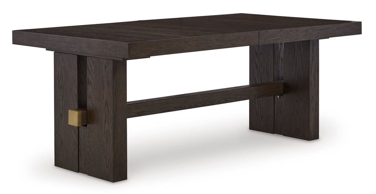 Juego de comedor extensible Burkhaus marrón oscuro