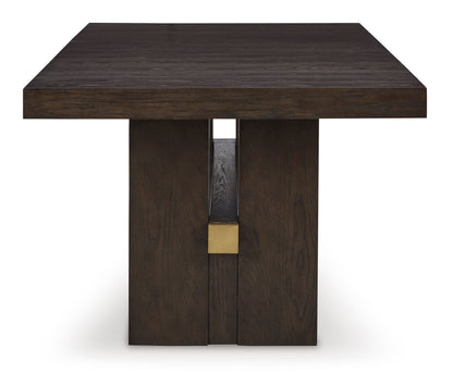 Juego de comedor extensible Burkhaus marrón oscuro