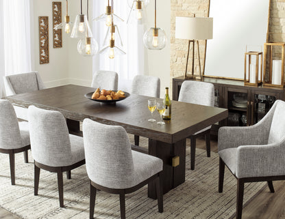 Juego de comedor extensible Burkhaus marrón oscuro